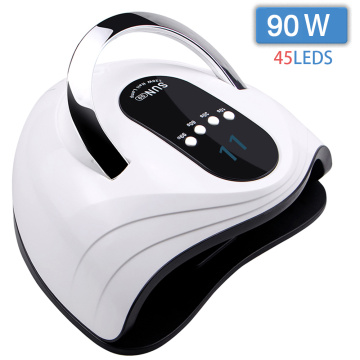 90W 45LEDS LED Nail Lamp Nail Dryer Dual hands UV Lamp For Curing UV Gel Nail Polish With Motion Sensing Manicure Salon Tool