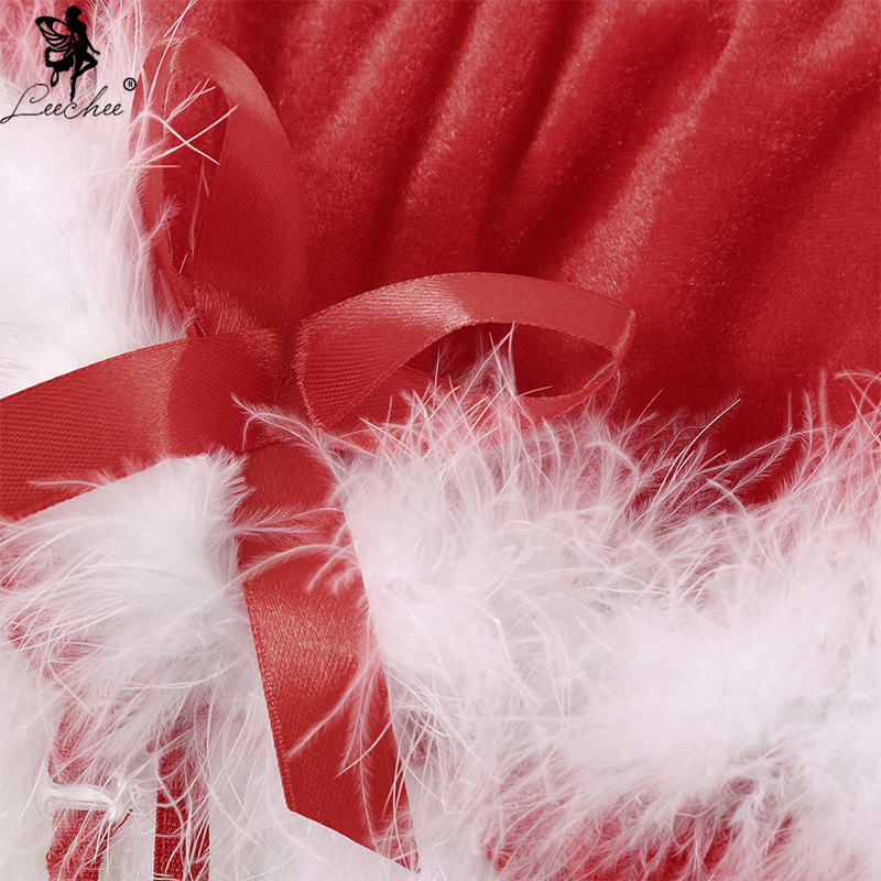 Leechee Sexy Christmas Lingerie set 3pcs Wire Free Bra set Hot Red women's Underwear Three-point Suit Comfortable Bralette+Panty