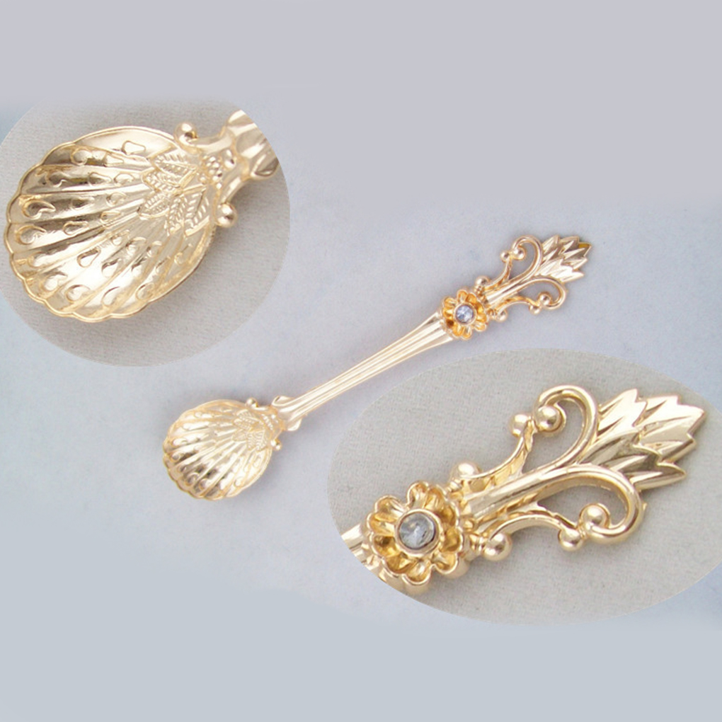 Palace Carved Coffee Drink Condiment Spoons Tea Ice Cream Balls Scoop Kitchen Accessories