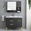 Solid Wood Bathroom Cabinet with Mirror