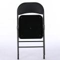 4pcs (40 x 45 x 78)cm Elegant Foldable Iron & PVC Chairs School Chair for Convention Exhibition Black