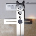 Multi-Functional Stainless Steel Ceramic Tile Hole Locator Ruler Adjustable Punching Hand Tool for House Decorated Work