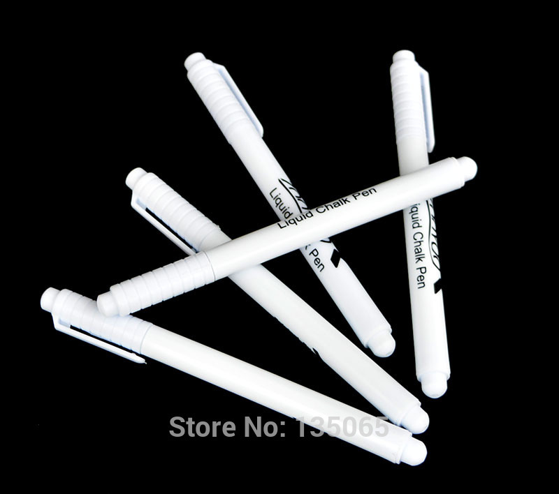 5 Pcs White Liquid Chalk Pen Marker Glass Windows Chalkboard Blackboard Liquid Ink Pen Used on Chalkboard Window White Pen