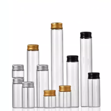 Borosilicate glass tube bottle with aluminum screw cap