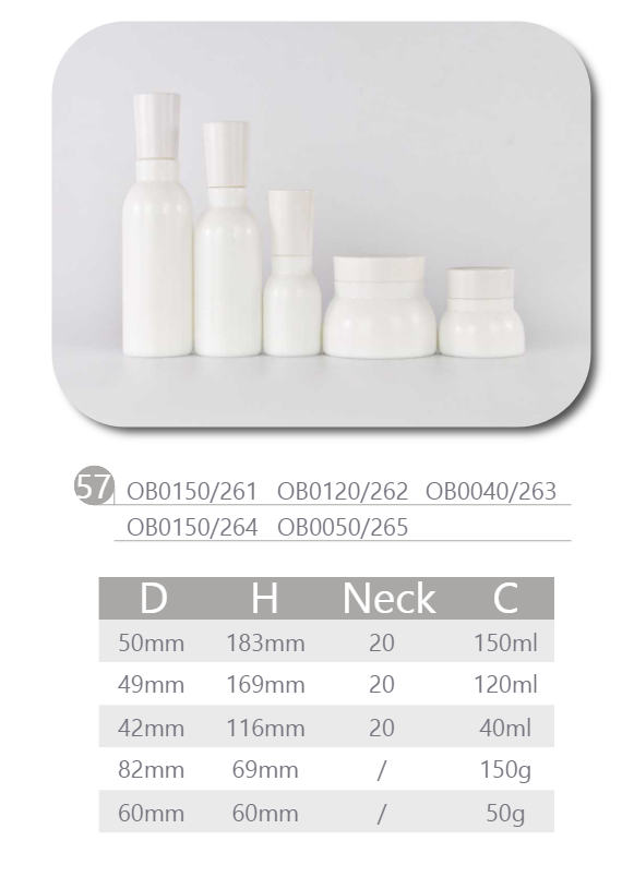 Special shaped cream jars with white lids