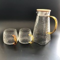 hammered glass juice pitcher and cups set