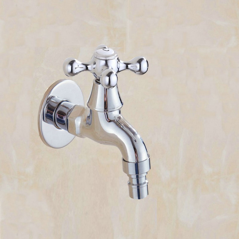 Polished Chrome Wall Mounted Garden Bibcock Tap Bathroom Washing Machine Water Tap /Mop Pool Sink Faucet KD084