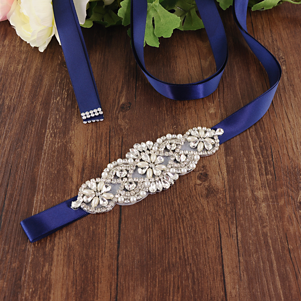 TOPQUEEN Rhinestones Belts for Weddings Party Belt for Dresses Girlfriend Belts Luxury Crystal Belt Wedding Beaded Belt S76