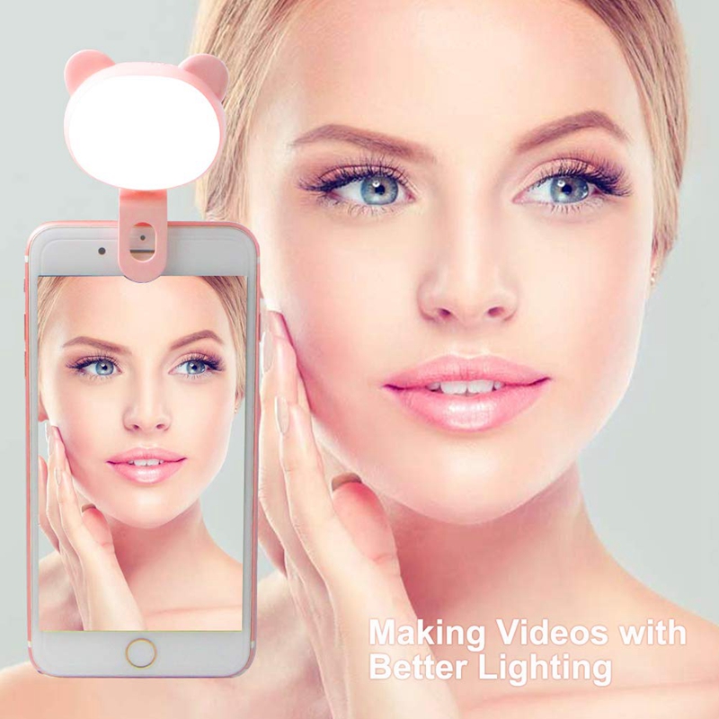 Selfie Ring Light For Camera, Rechargeable Clip On Selfie Led Camera Light For Iphone,Ipad,Samsung,Tablet,Laptop
