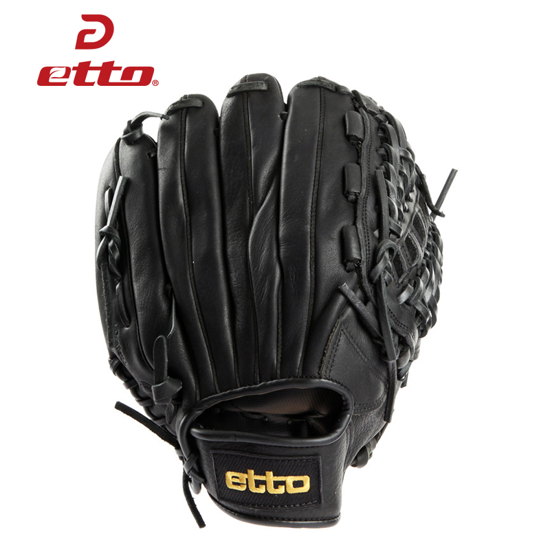 Etto Top Quality Cowhide Leather Baseball Gloves Right Hand 11.5 / 12.75 Inch Men Women Professional Baseball Equipment HOB007Y