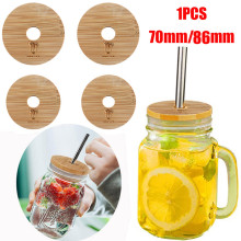 Bamboo Mason Jar Lids Waste Sustainable Living Canning Lids 70MM /88MM Glass Storage Bottle Wide-Neck Jar Bottles dropship 101