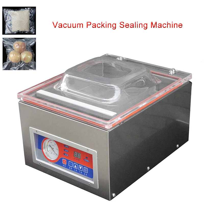 Automatic Vacuum Machine Digital Vacuum Packing Sealing Machine Sealer Vac Packer Food Sealer Food Industrial Packaging DZ-260C