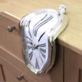 New Arrival Room Surreal Melting Distorted Wall Clock Surrealist Salvador Dali Style Silver