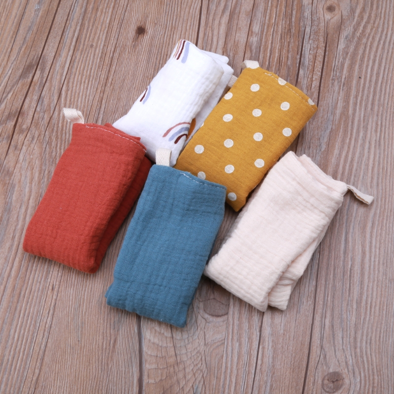 5 Pcs Baby Towels Muslin Cloth Hand Face Wipes Saliva Bib Handkerchief Washcloth