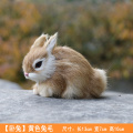 Mini Realistic Cute White Plush Rabbits Fur Lifelike Animal Easter Bunny Simulation Rabbit Toy Model Birthday Gift