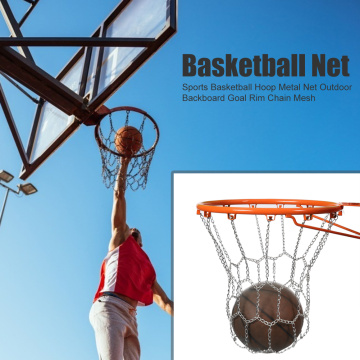 Sports Basketball Hoop Metal Net Durable Outdoor Backboard Goal Rim Chain Mesh for Outdoor Exercise Sport Ornaments