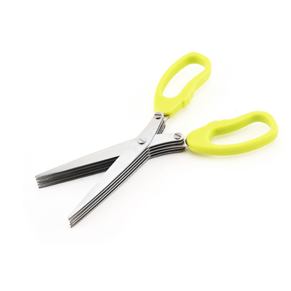 Stainless Steel Kitchen Scissors, Multi-purpose Household Seaweed Green Onion 5 Chopped Fresh Layer cut Shredding Scissors