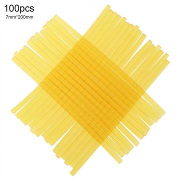 100pcs/set Transparent Yellow Strong Viscose Hot Melt Glue Sticks Home DIY Tools Kit for Glue Gun Repair Accessories 7mm x 200mm