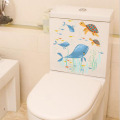 Sealife Fish Toilet Seat Stickers Home Decoration DIY Flower Underwater Scenery Mural Art Bathroom Room 3D View PVC Wall Decal