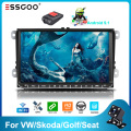 Essgoo 2din Android 9.1 Car Radio Bluetooth 9'' 2GB/1GB RDS AM DAB Autoradio GPS Navigation WIFI Multimedia Player For VW/Skoda