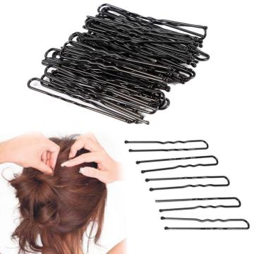 50pcs Hair Clips Black Waved U-shaped Hair Pins Barrette Salon Grip Clip Metal Barrettes Hairgrips Hair Styling Accessories