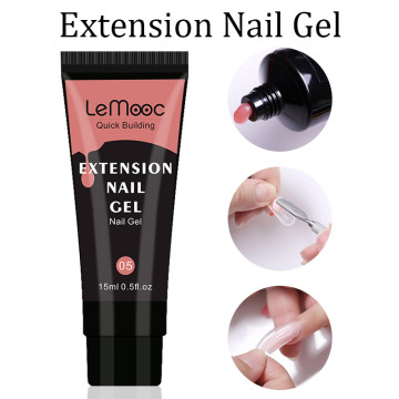 LEMOOC 15ml Clear White Nail Acryl Gel UV LED Building Acrylic Gel for Nail Art Tip Quick Extension Crystal Acrylgel