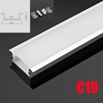 C19 10 Sets 100cm U Shape Recess LED Aluminum Channel System With Diffuse Cover End Caps Aluminum Profile for LED Bar Lights