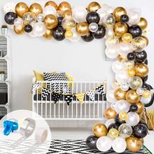 123Pcs Black White Gold Balloons Arch Balloon Garland Kit For Engagement Wedding Birthday Baby Shower Engagement Party Decor