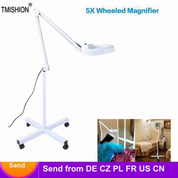 Stand Magnifier Tattoo Lamp 5x Magnifying Lighted Beauty Lamp Tattoo Nail Manicure Cold Light for Makeup Skin Tool Salon