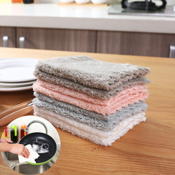 1 Pieces Coral Velvet Rag Kitchen Dish Cloth High-efficiency Soft Absorbent Tableware Super Microfiber Household Cleaning Towel