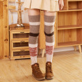 Patchwork Stripe Women Leg Warmers Winter Warm Long Tube Leg Socks Knitted Wool Knee High Boot Covers Girls Beenwarmers LWB016