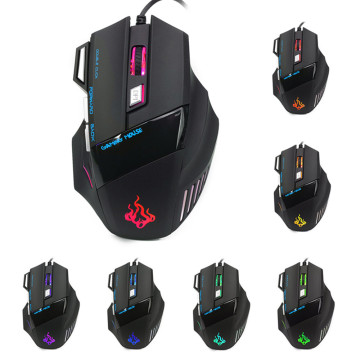 New 5500 DPI 7 Button LED Optical USB Wired Gaming Mouse Mice For Pro Gamer Pc Desktop Office Entertainment Laptop Accessories
