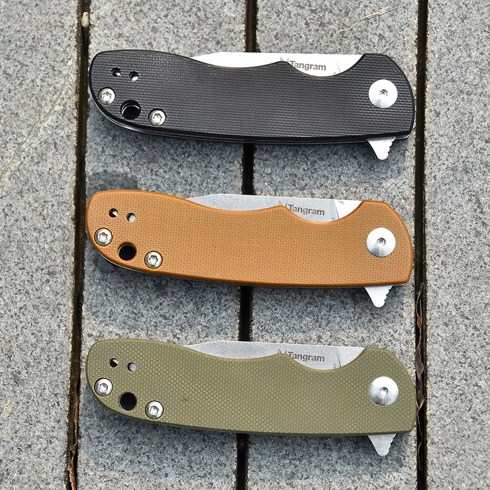 Tangram pocket knife 440C steel knife survival multi-function folding knife self-defense outdoor knives