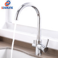 Kitchen Faucet with Filtered Water Mixer 360 Degree Rotation 3 Way Drink Water Tap Chrome Brass Sink Faucets Kitchen Mixer Taps