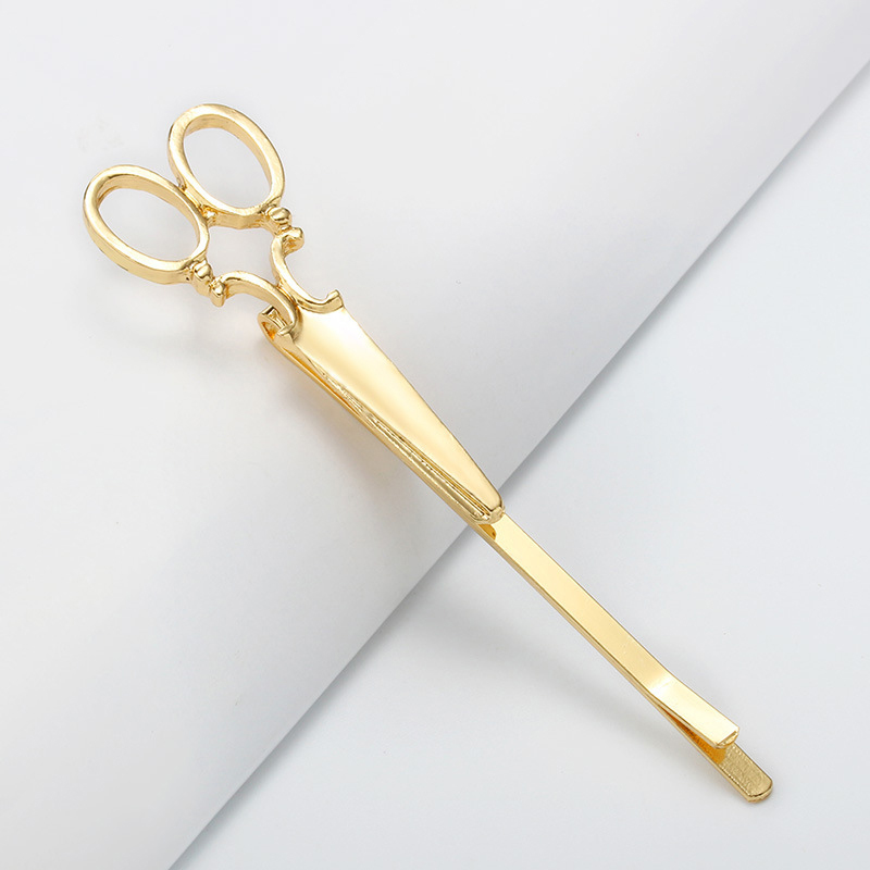 Golden Silvery Scissors Shape Hair Clips For Hair Clip Pins Hairpin Simple Metal Barrettes For Women Girl Styling Accessories