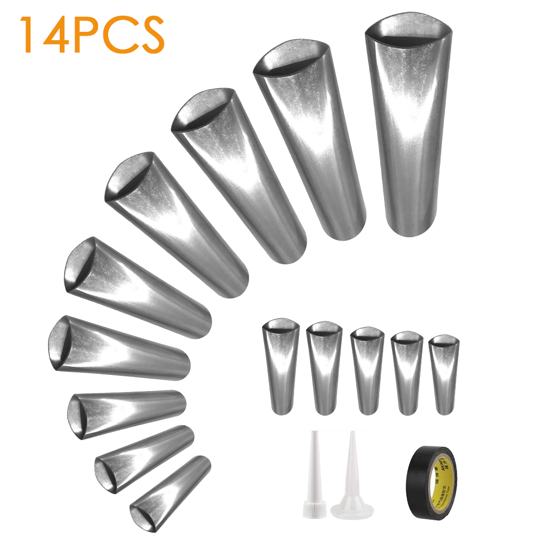 14pcs Caulking Silicone Sealant Nozzle Glue Remover Scraper Caulking Nozzle Waterproof Glass Wall Window Repair Tool