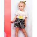 Girls Shorts Summer New Girls Short Pants Black And White Stripes + Belt Baby Girl Pants Short Cotton Girl Shorts For Kids