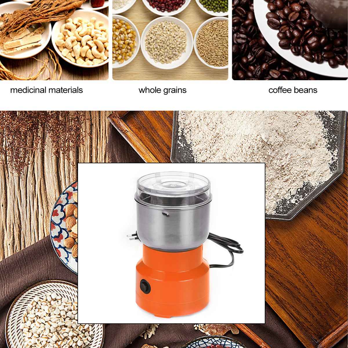 300ML Grains Spices Hebals Cereals Coffee Dry Food Electric Grinder Mill Grinding Machine gristmill home flour powder crusher