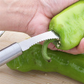 Silver Stainless Steel Vegetable Core Remover Multifunctional Bitter Gourd Tomato Pepper Core Fruit And Vegetable Seed Remover