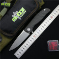 Green thorn 95 HATI Flipper folding knife M390 steel bearing titanium CF 3D handle camping hunting outdoor fruit Knives EDC tool