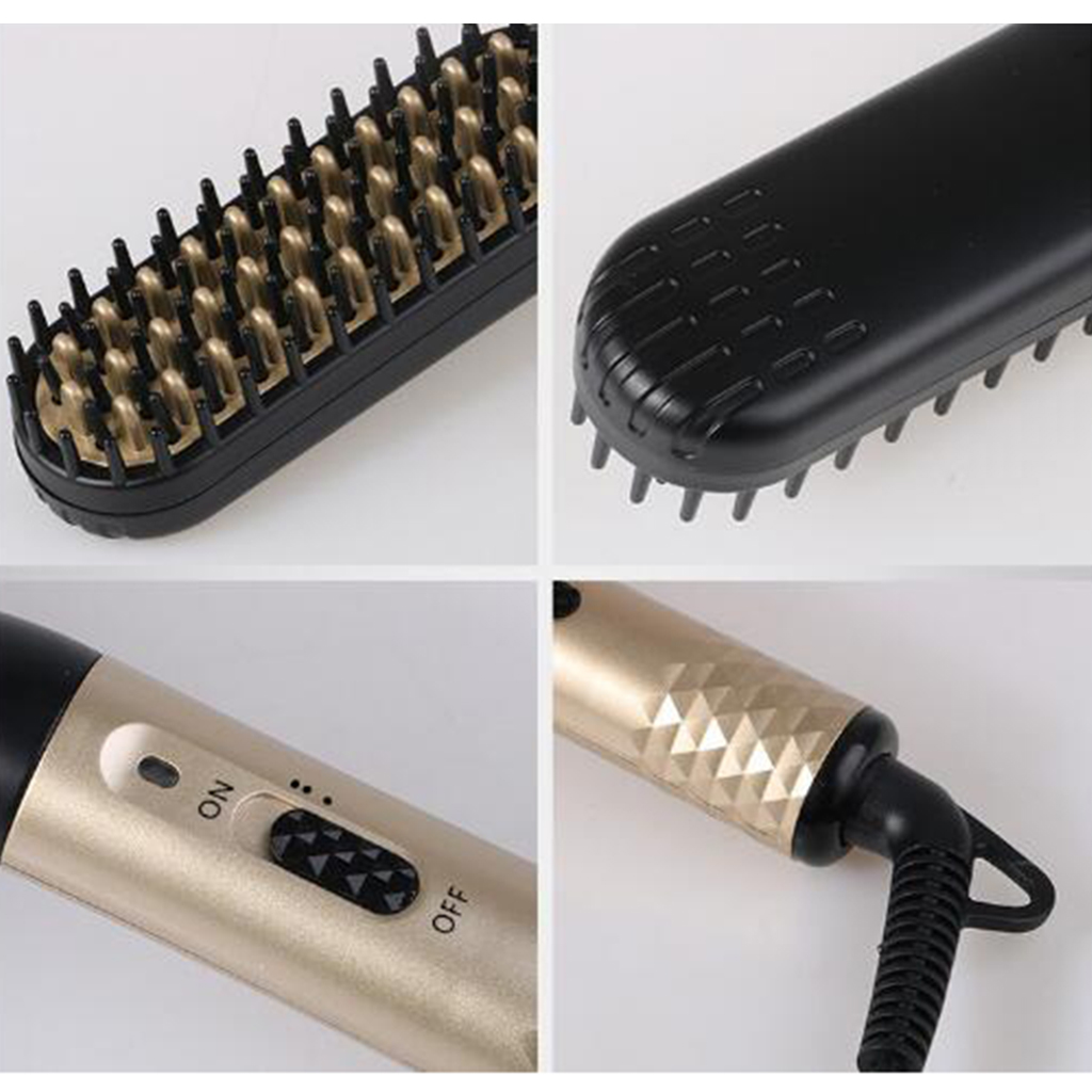 Electric Beard Hair Straightener Comb Multifunctional Hair Comb Brush Multifunctional Quick Hair Styler For Men EU Plug