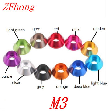50pcs M3 Multi-Color Aluminum Washer used for hex socket head cap screw washer gasket