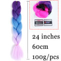Long Kanekalon Jumbo Synthetic Braiding Hair Ombre Braid Hair Extensions Rainbow Pink Blonde Purple Crochet Braid MUMUPI