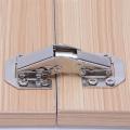 90 Degree Cabinet Hinges 3/4 Inch No-Drilling Hole Door Hinge With Spring Shaped Hardware Cupboard Bridge Screws Furniture H1A2