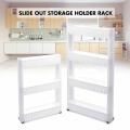 3/4 Tier Home Organizer Kitchen Trolley Slim Crack Slide Out Trolley Cart Storage Holder Rack Shelf Organiser Tools With 4 Wheel