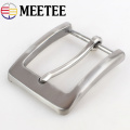 Meetee 40mm Wide Solid Stainless Steel Belt Buckle Brushed Pin Buckles Metal Cowboy Jeans Belts Head Accessory for 38mm Belt