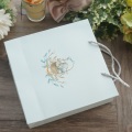 18.5*18.5*6cm 3set Blue Rabbit In Balloon Design Paper Box + Bag As Baby Shower Birthday Wedding Gift Packaging Use
