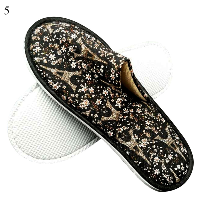 Hot Sale Slippers Women Men Fashion Printed Linen Autumn Winter Slippers Hotel Room Indoor Beauty Salon Slippers Owl Shoe Leaf