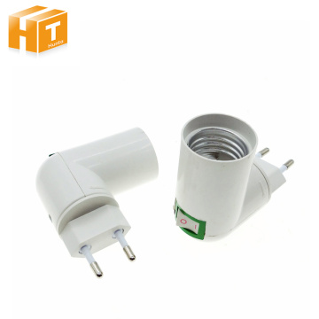 E27 EU Plug 180 Degree Lamp Base Light Rotate Bulbs Adapter Converter Lamp holder With On / Off Switch