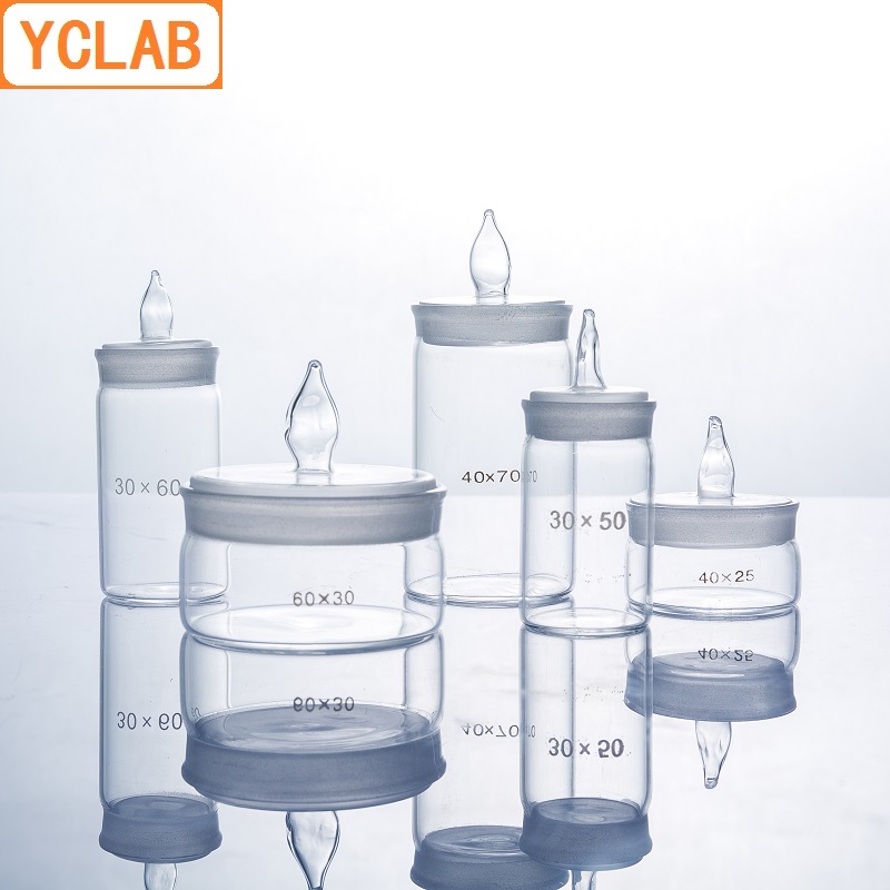 YCLAB 50*30mm Weighing Bottle Flat Low Form Sealed Glass Scale Specific Gravity Bottle Laboratory Chemistry Equipment